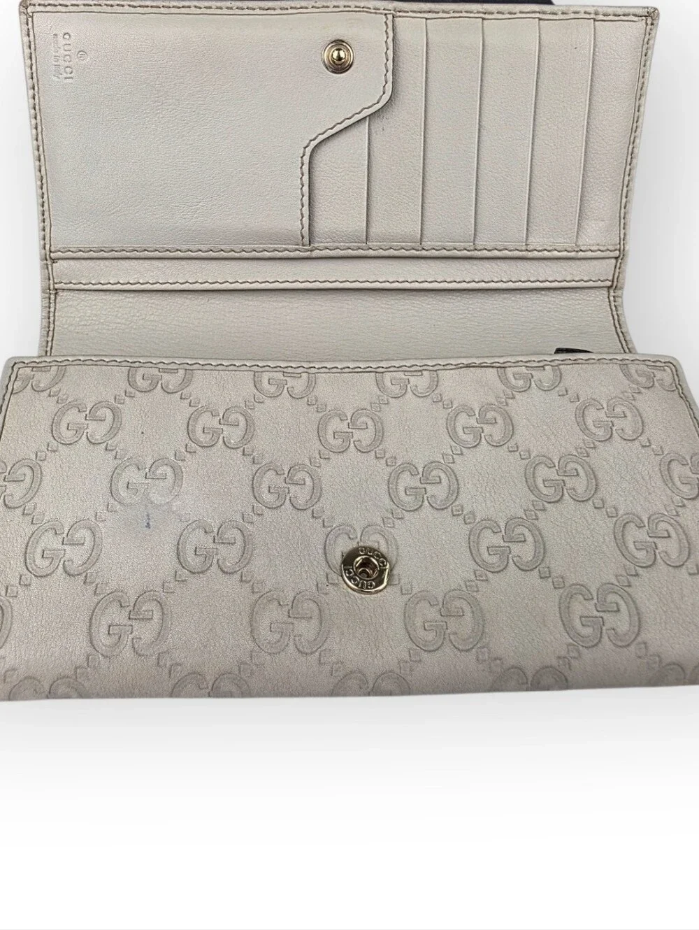Gucci Guccissima Bow Signature Wallet Ivory - Picture 8 of 16